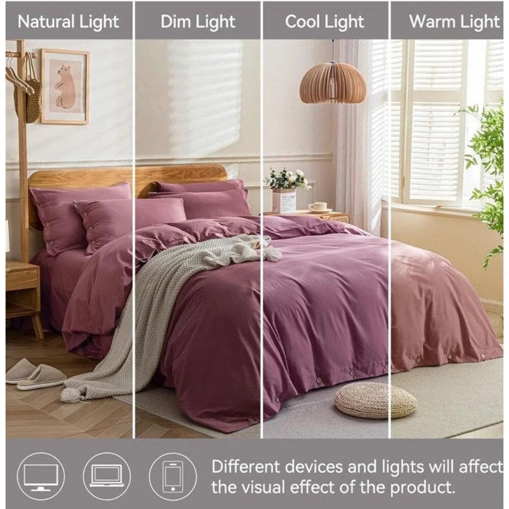JELLYMONI California King Duvet Cover Set - 100% Washed Cotton Linen